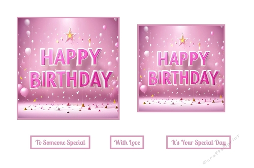 Pink And White Happy Birthday Toppers.