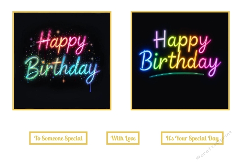 Rainbow Neon Happy Birthday Toppers.