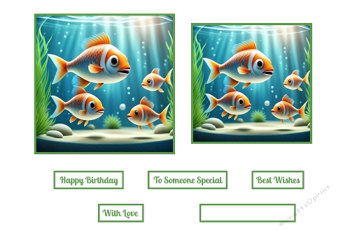 Cute Fish In An Aquarium Toppers.