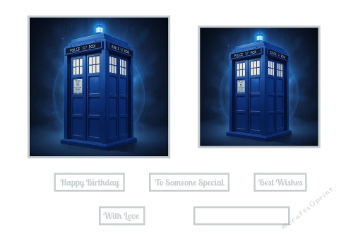 Dr who TARDIS Toppers.