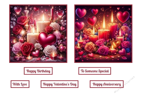 Love, Roses and Candles Toppers.