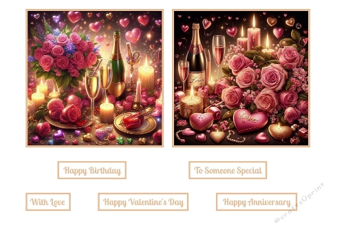 Love, Roses, Candles and Champagne Toppers.