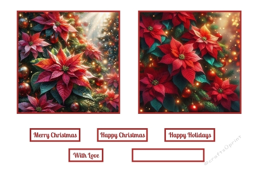 Poinsettias On A Christmas Tree Toppers.