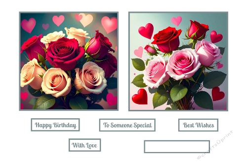 Roses And Love Hearts Toppers.