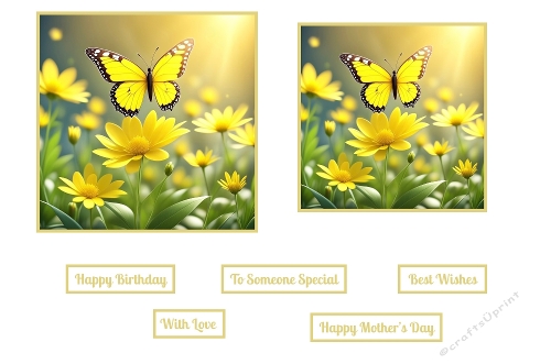 Yellow Flowers And A Butterfly Toppers.