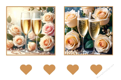 Roses And Champagne Toppers.