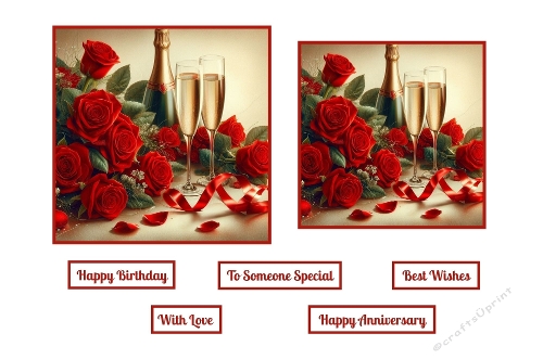 Beautiful Red Roses  And Champagne Toppers. 
