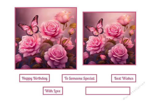 Pink Roses and Butterfly Toppers.