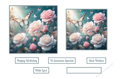 Pink and White Roses and Butterfly Toppers.