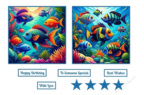 Beautiful Colourful Tropical Fish Toppers.