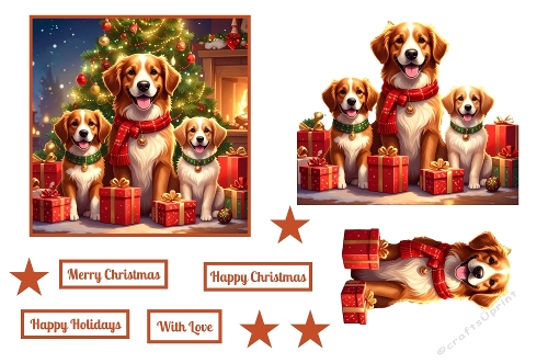 Christmas Dog Family Step By Step.