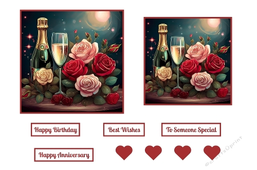 Roses And Champagne Toppers.