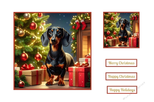 Christmas Dachshund Toppers. 