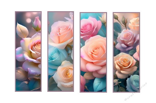 Pastel Roses Bookmarks. 