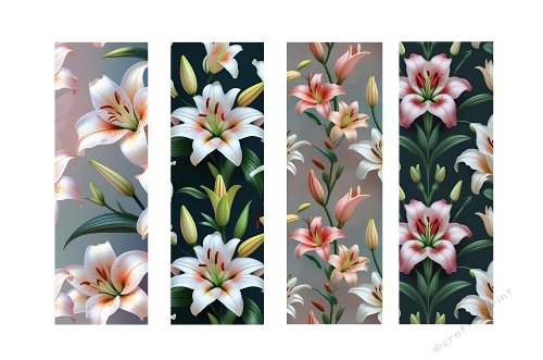 Set of 4. 3 X  9 Lily Bookmarks.