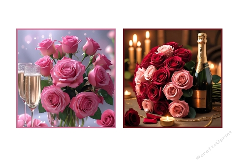 Roses and Champagne Toppers.