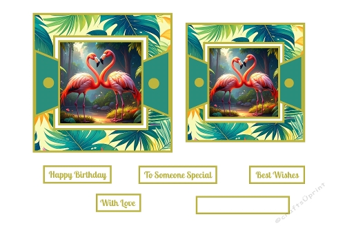 Beautiful Tropical Flamingos Toppers.