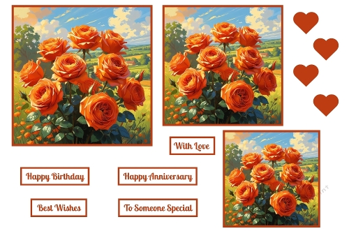 Beautiful Orange Roses Toppers.