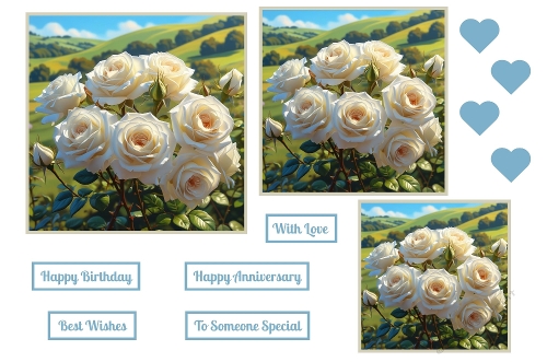 Beautiful White/Cream Roses Toppers.