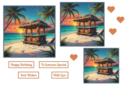 Tiki Bar In Paradise Toppers.