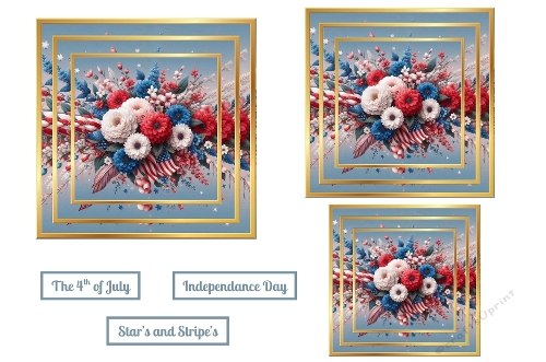 Red, White and Blue Floral Toppers.