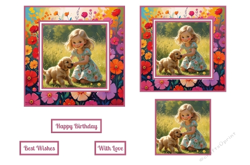 Girl with a Puppy Toppers.