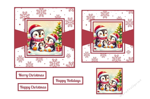Cute Christmas Penguins Toppers.