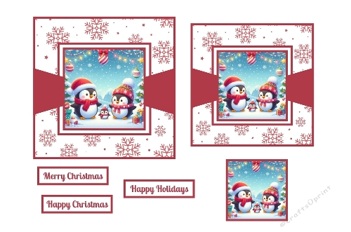 Cute Christmas Penguins Toppers.