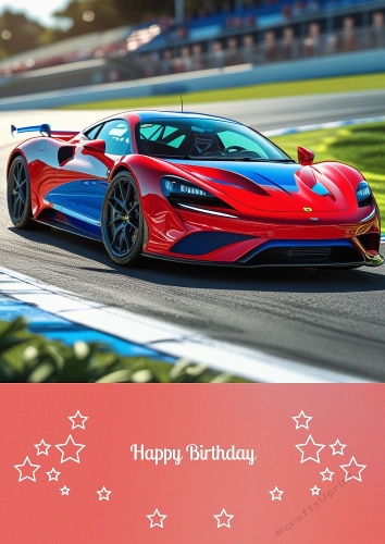 Male Birthday Sports Car  A4