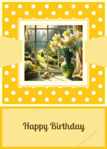 Daffodils Birthday 5 X 7 Card Front.