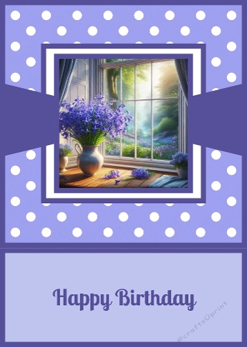 Bluebells Birthday 5 X 7 Card Front.