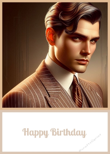 Art Deco Birthday. 5 X 7 Card Front.