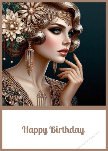 Art Deco Birthday. 5 X 7 Card Front.