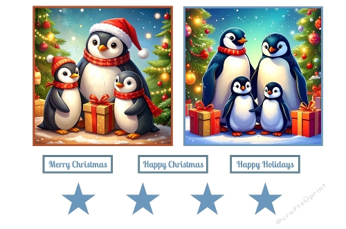 Cute Christmas Penguin Family Toppers.