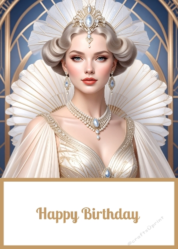 Art Deco Birthday. 5 X 7 Card Front.