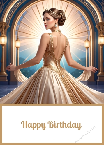 Art Deco Birthday. 5 X 7 Card Front.