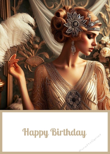 Birthday Art Deco 5 X 7 Card Front.