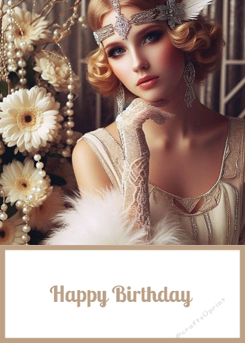 Birthday Art Deco 5 X 7 Card Front.
