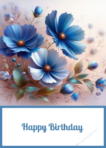 Beautiful Blue Flowers 5 X 7 Card Front.