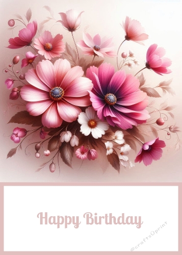 Beautiful Pink Flowers 5 X 7 Card Front.