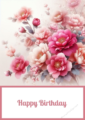 Beautiful Pink Flowers 5 X 7 Card Front.