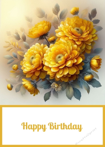 Beautiful Yellow Flowers 5 X 7 Card Front.