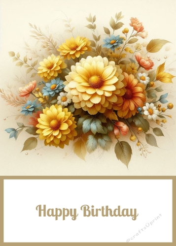 Beautiful Yellow Flowers 5 X 7 Card Front.