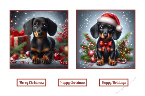 Cute Christmas Dachshund Puppy Toppers.