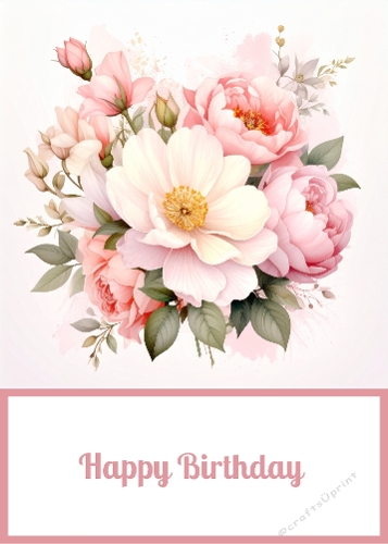 Birthday Flowers 5 X 7 Card Front.