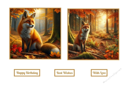 Beautiful Fox In Autumn Woodland Toppers.