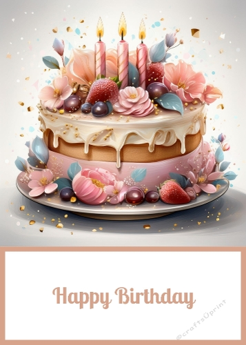 Birthday Cake 5 X 7 Card Front