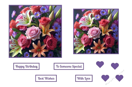  Beautiful Bouquet Flowers Toppers 5 X 7 Card Front 2.