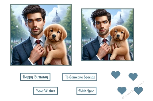A Well Dressed Guy With A Beautiful Puppy Toppers.