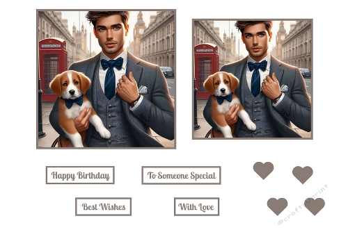 A Well Dressed Guy With A Beautiful Puppy Toppers. 2